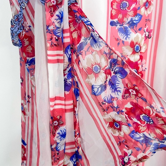 As U Wish A Line Bell sleeve blue/red/white loose fit dress size XL 100% poly - Picture 10 of 13